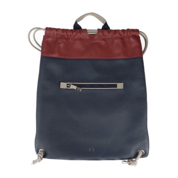 Dior Homme Nap Sac Backpack Daypack Leather Navy Red Brown Gray main image 9